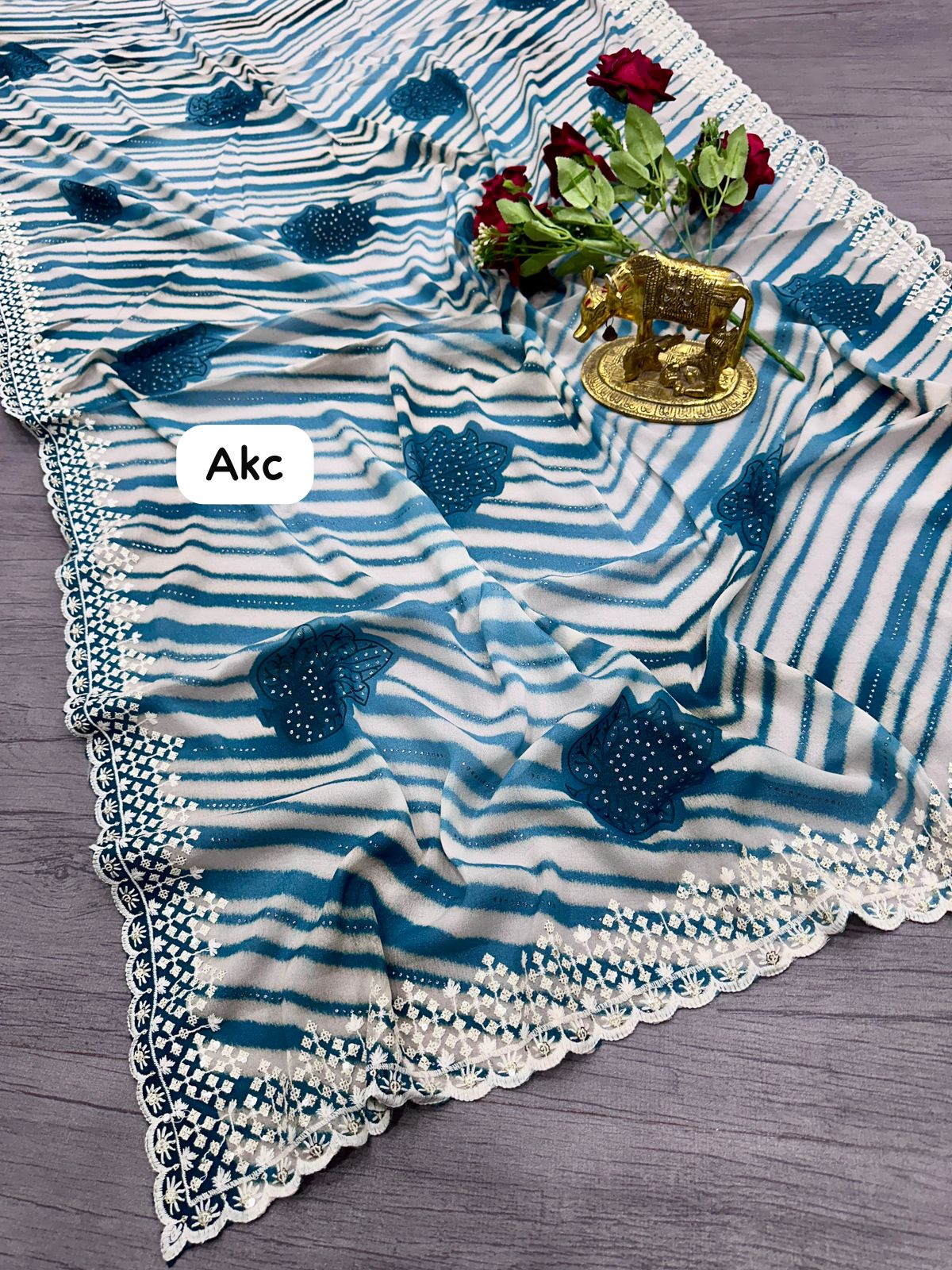 Kayatri Luxury georgette with foil print and sequence thread work
