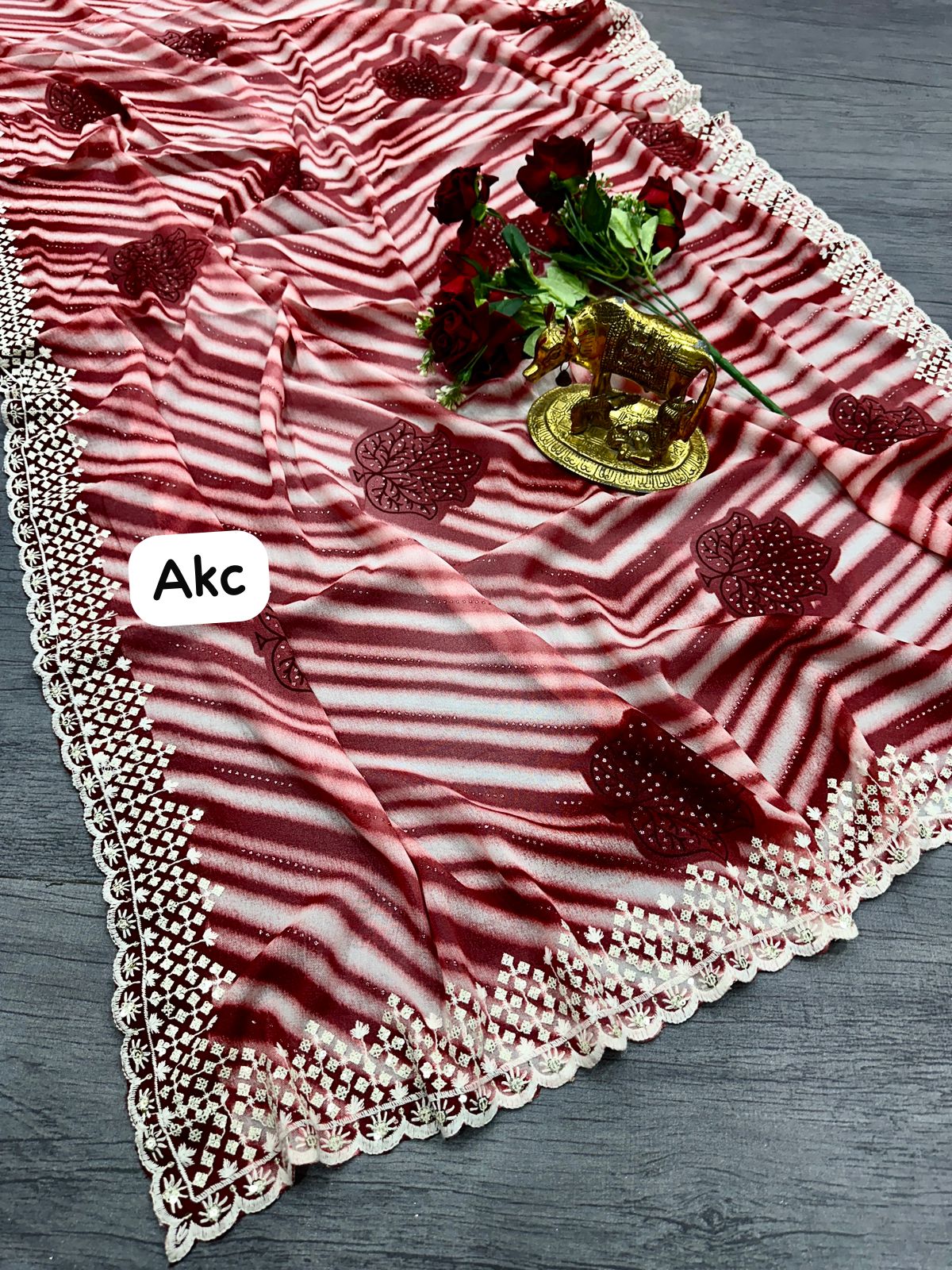 Kayatri Luxury georgette with foil print and sequence thread work