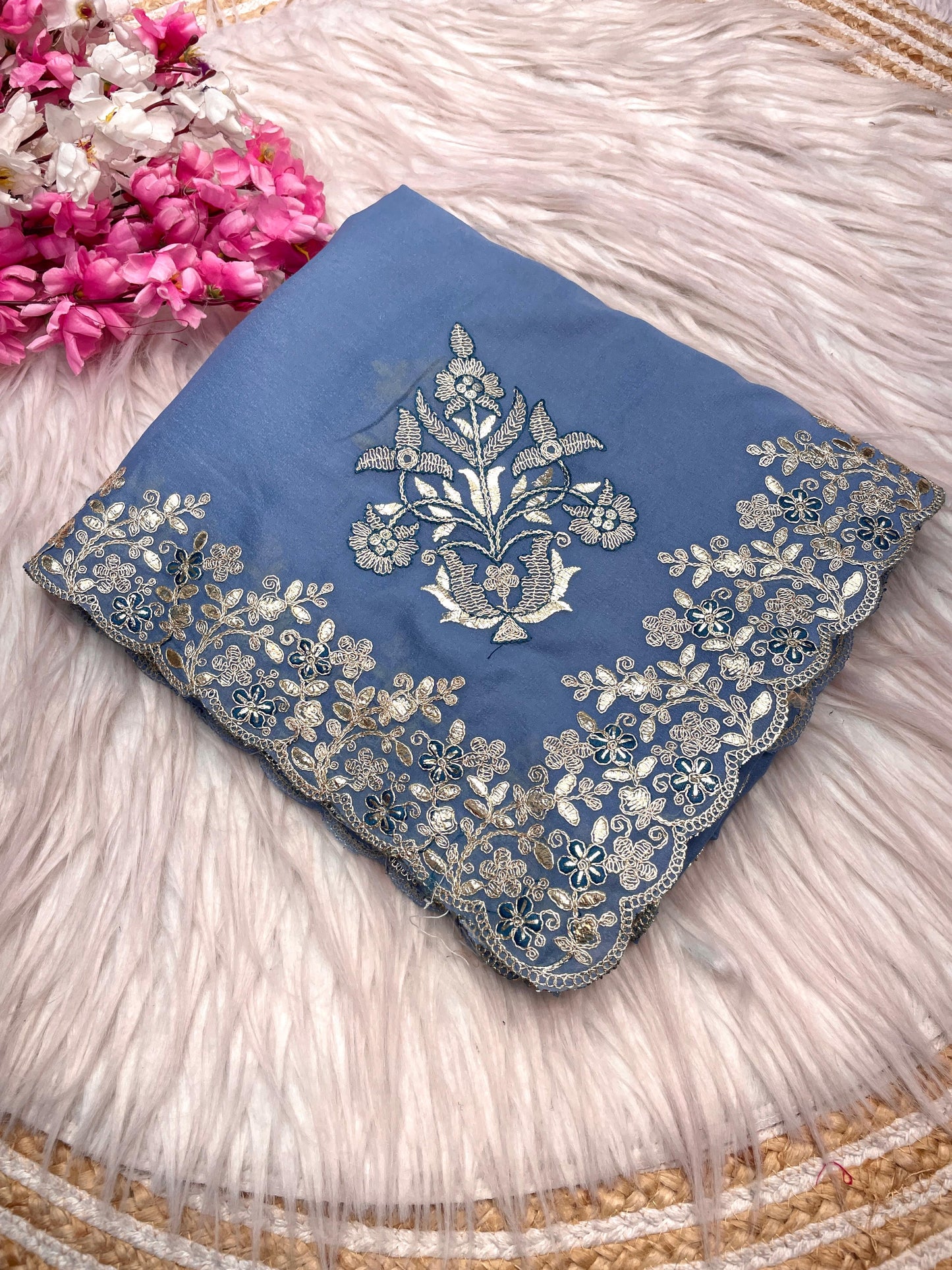 Kayatri Luxe Chocolate Silk with Designer Foil Work