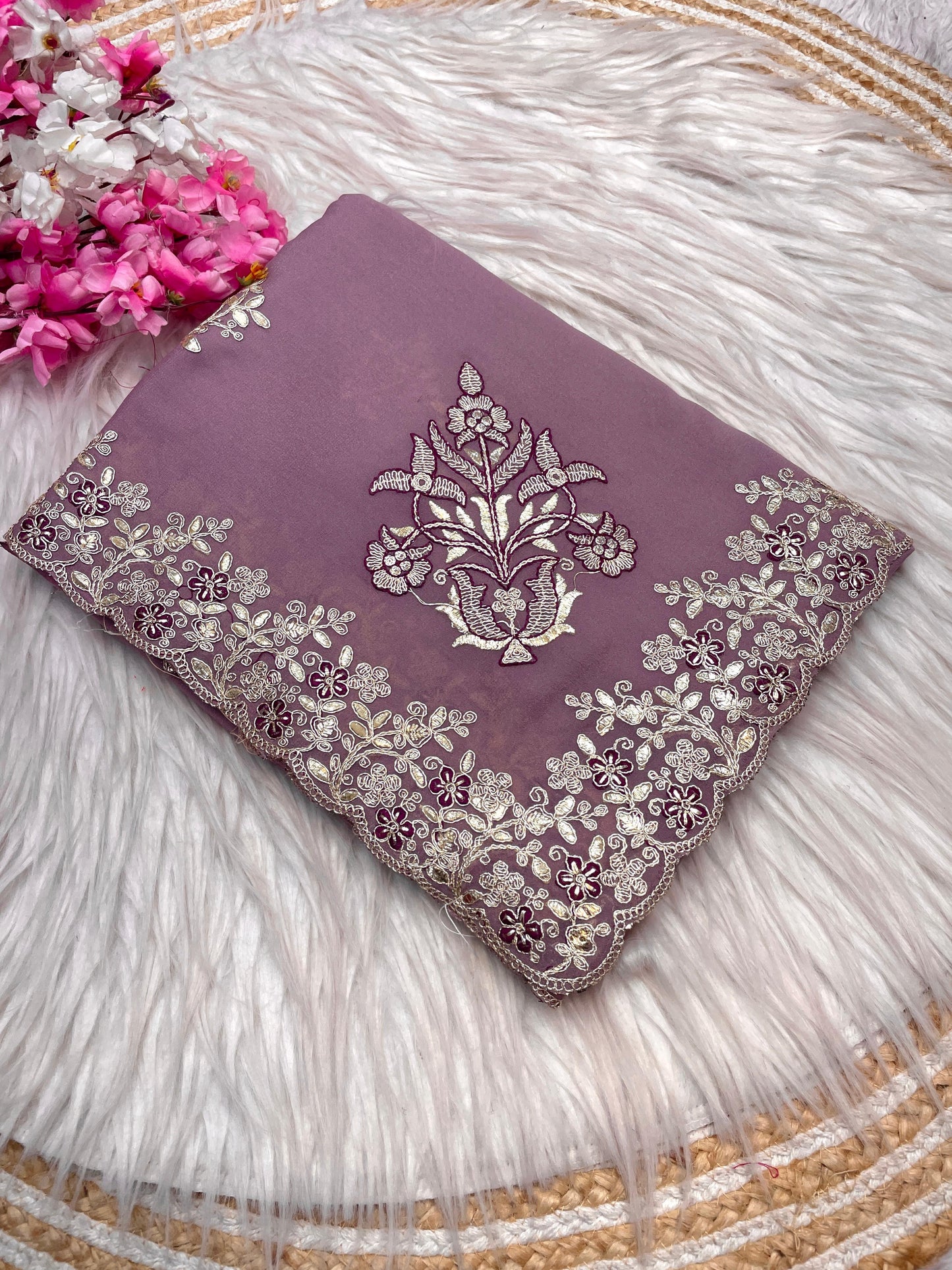 Kayatri Luxe Chocolate Silk with Designer Foil Work