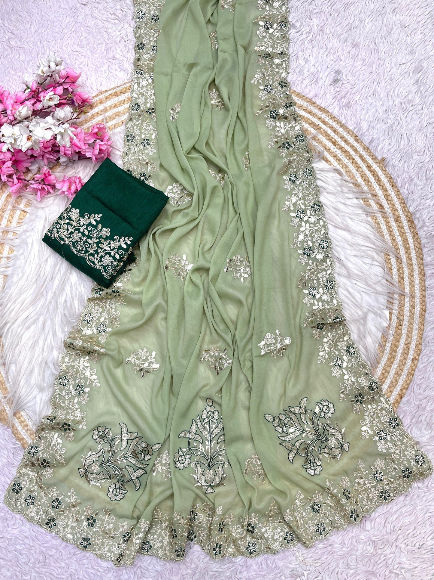 Kayatri Luxe Chocolate Silk with Designer Foil Work
