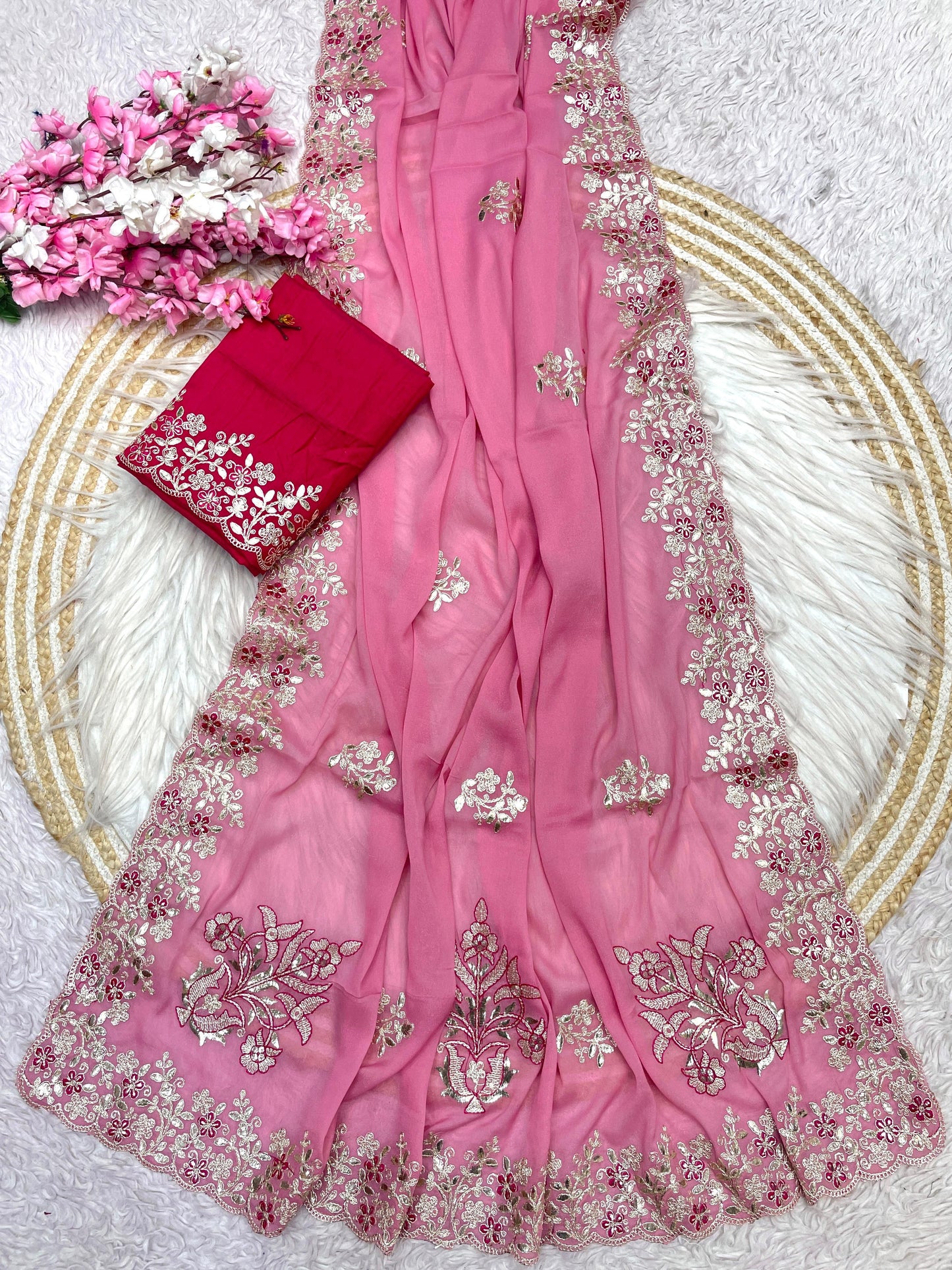 Kayatri Luxe Chocolate Silk with Designer Foil Work