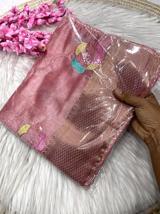 Kayatri Star-Style Cotton Saree with Embroidery & Latkan