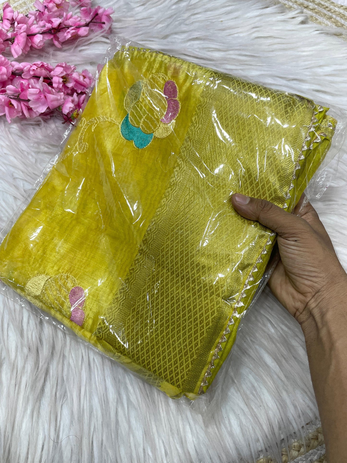 Kayatri Star-Style Cotton Saree with Embroidery & Latkan