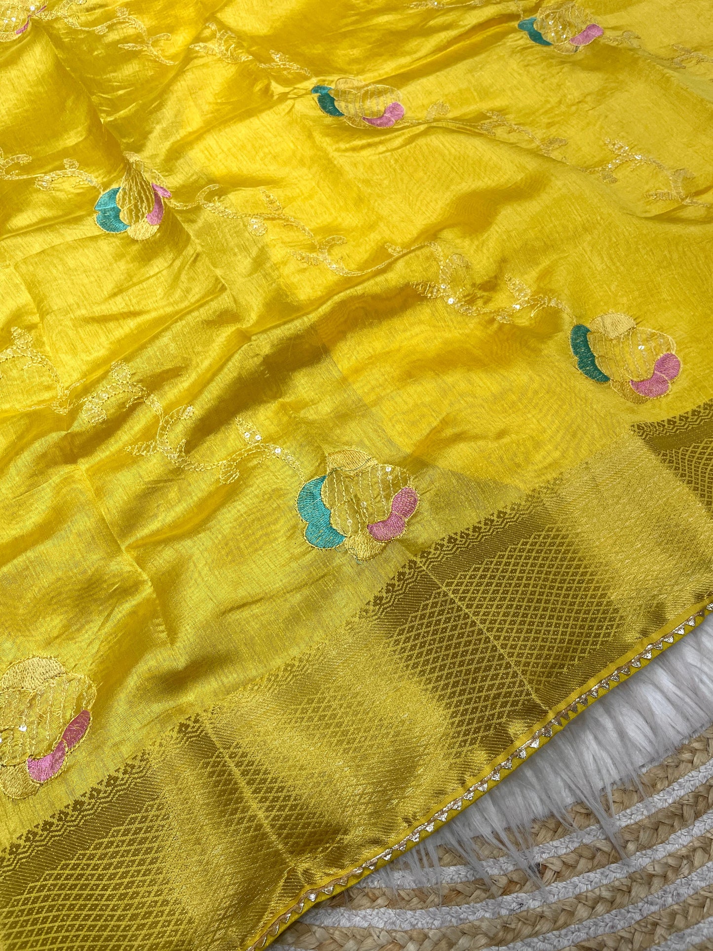 Kayatri Star-Style Cotton Saree with Embroidery & Latkan