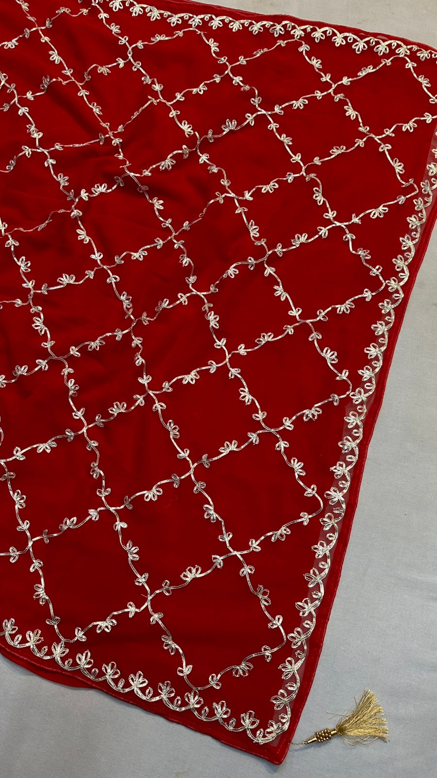 Kayatri New Fabric 60 grm Georgette With Beautiful Kaccha Gotta Patti Work Saree