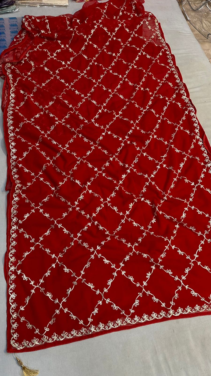 Kayatri New Fabric 60 grm Georgette With Beautiful Kaccha Gotta Patti Work Saree
