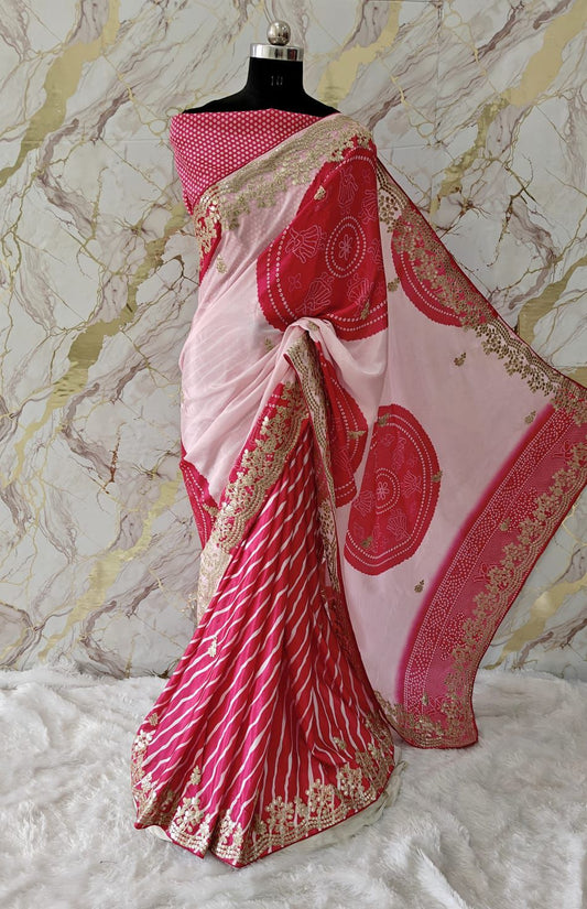Kayatri New Designer shiny Silk with Beautiful Digital Print with Full foil Embroidery Work Border Saree