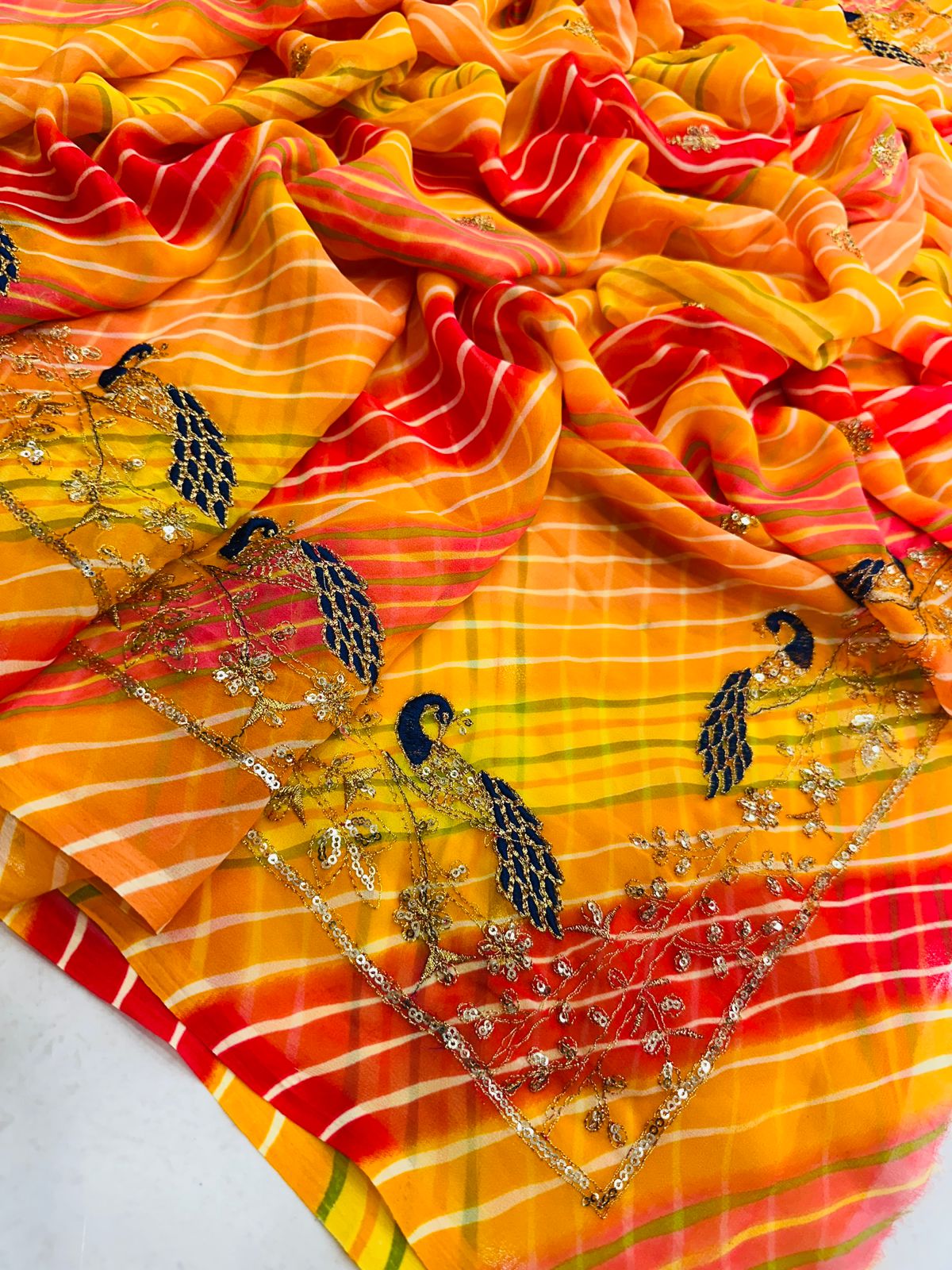 Kayatri New Original Royal Georgette Kasab Work Saree