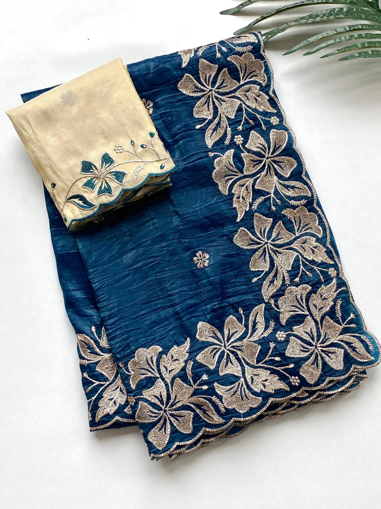 Kayatri New Premium crush silk sarees with intricate flower embroidery pattern saree
