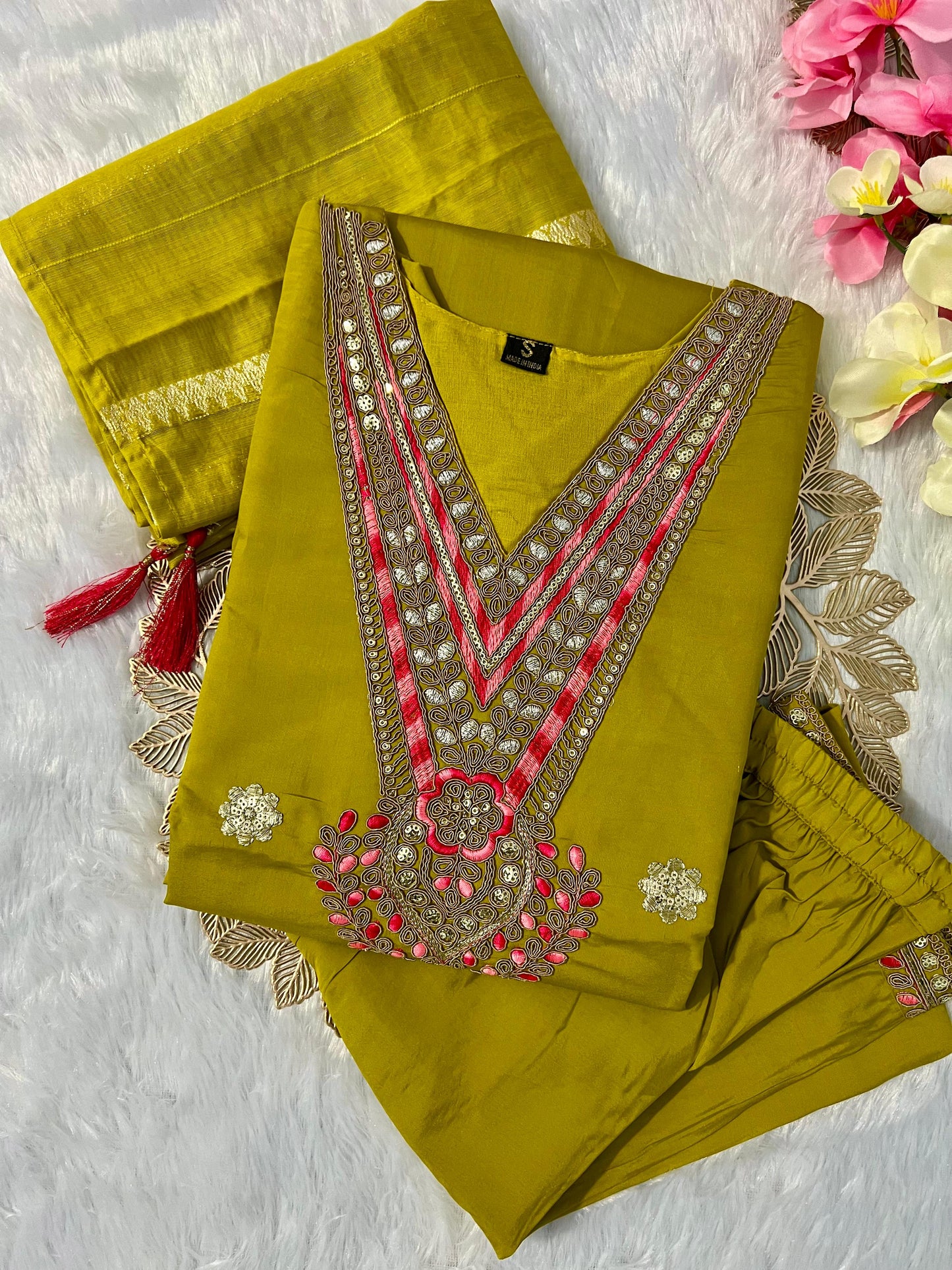 Kayatri New Roman Silk with Beautiful Embroidery With Sequence Work Suit