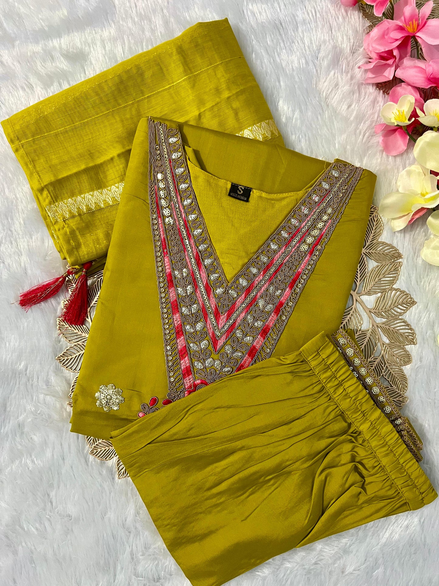 Kayatri New Roman Silk with Beautiful Embroidery With Sequence Work Suit