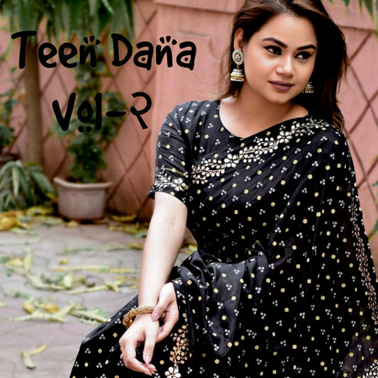 Kayatri New Gota Pati Border With Lagadi Pallu Saree With Block Print Bandhej Saree