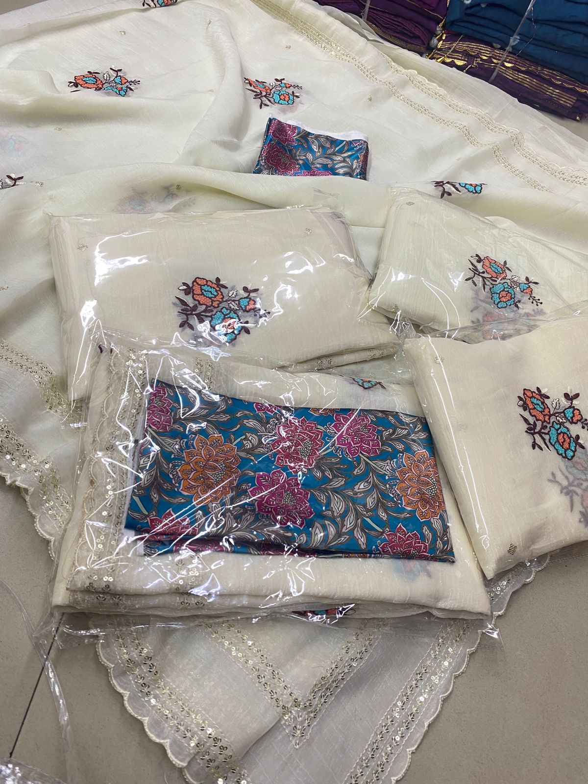 Kayatri New fabrics churchy design Multi thread and sequence Saree