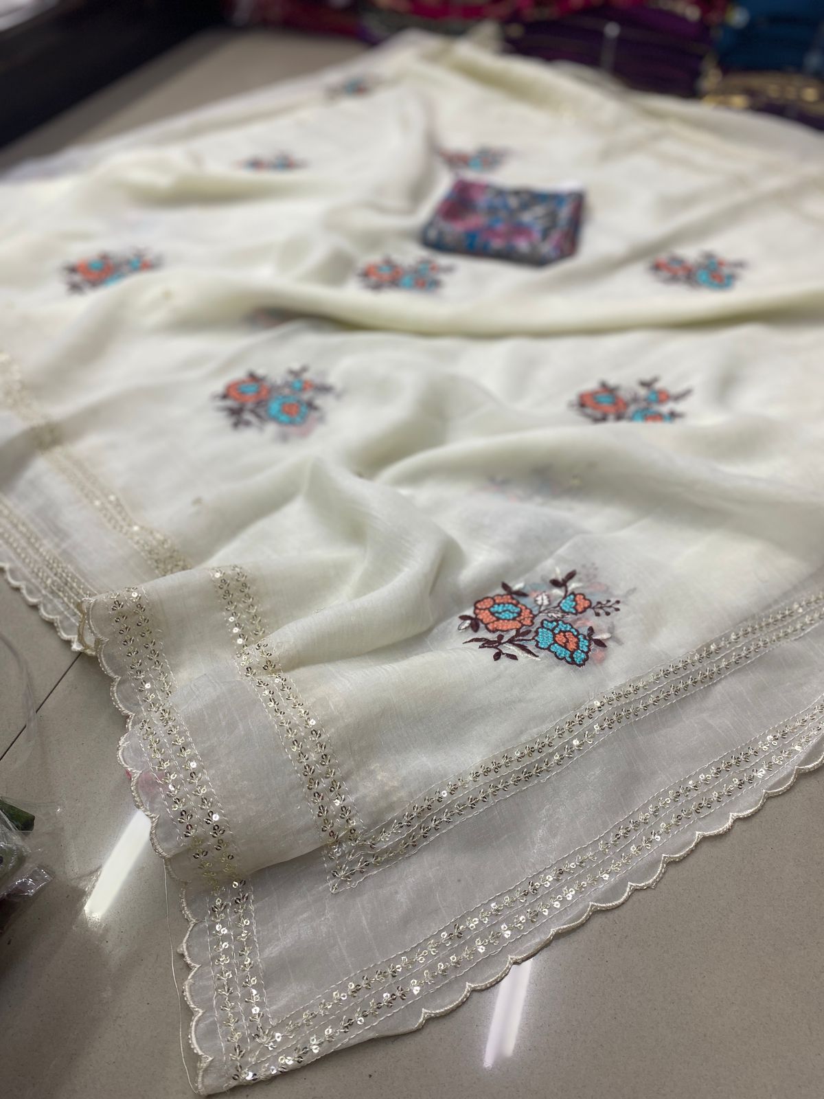 Kayatri New fabrics churchy design Multi thread and sequence Saree