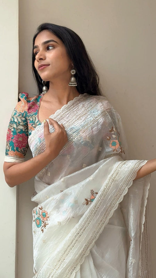 Kayatri New fabrics churchy design Multi thread and sequence Saree