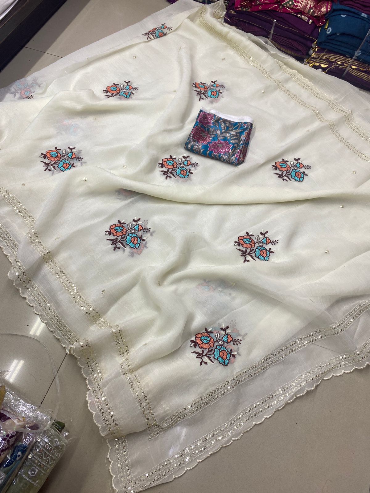 Kayatri New fabrics churchy design Multi thread and sequence Saree
