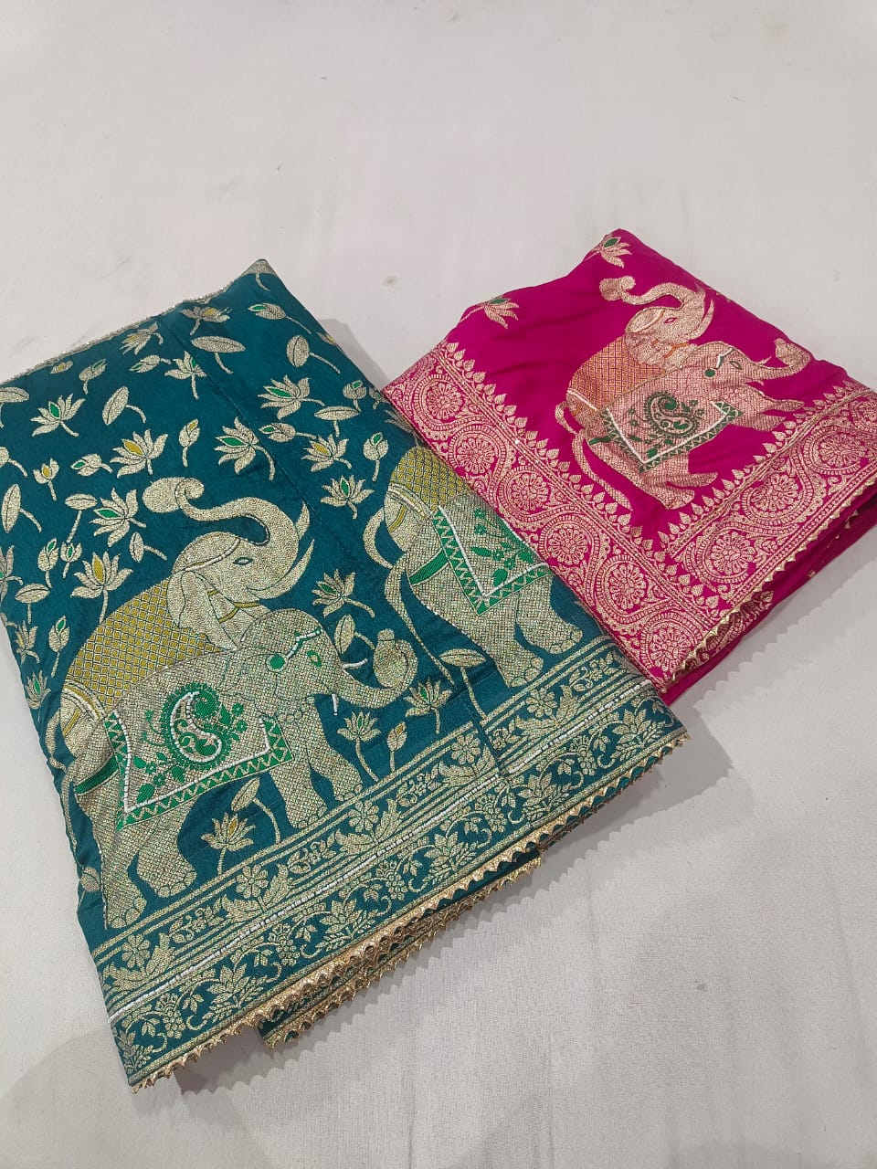 Kayatri New Nylon silk langha & Nylon  silk Duptta  Fancy hand work gota pati work