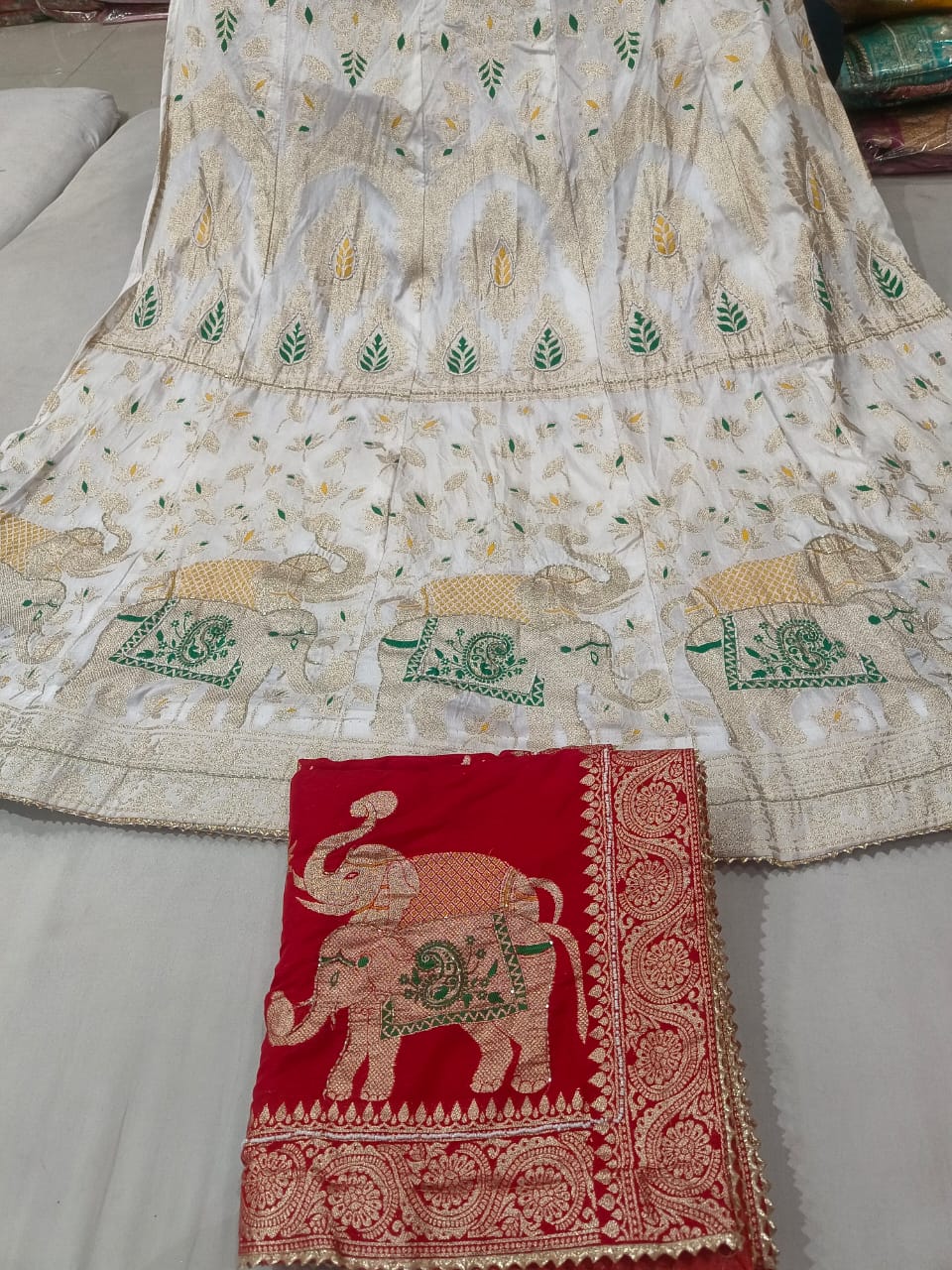 Kayatri New Nylon silk langha & Nylon  silk Duptta  Fancy hand work gota pati work