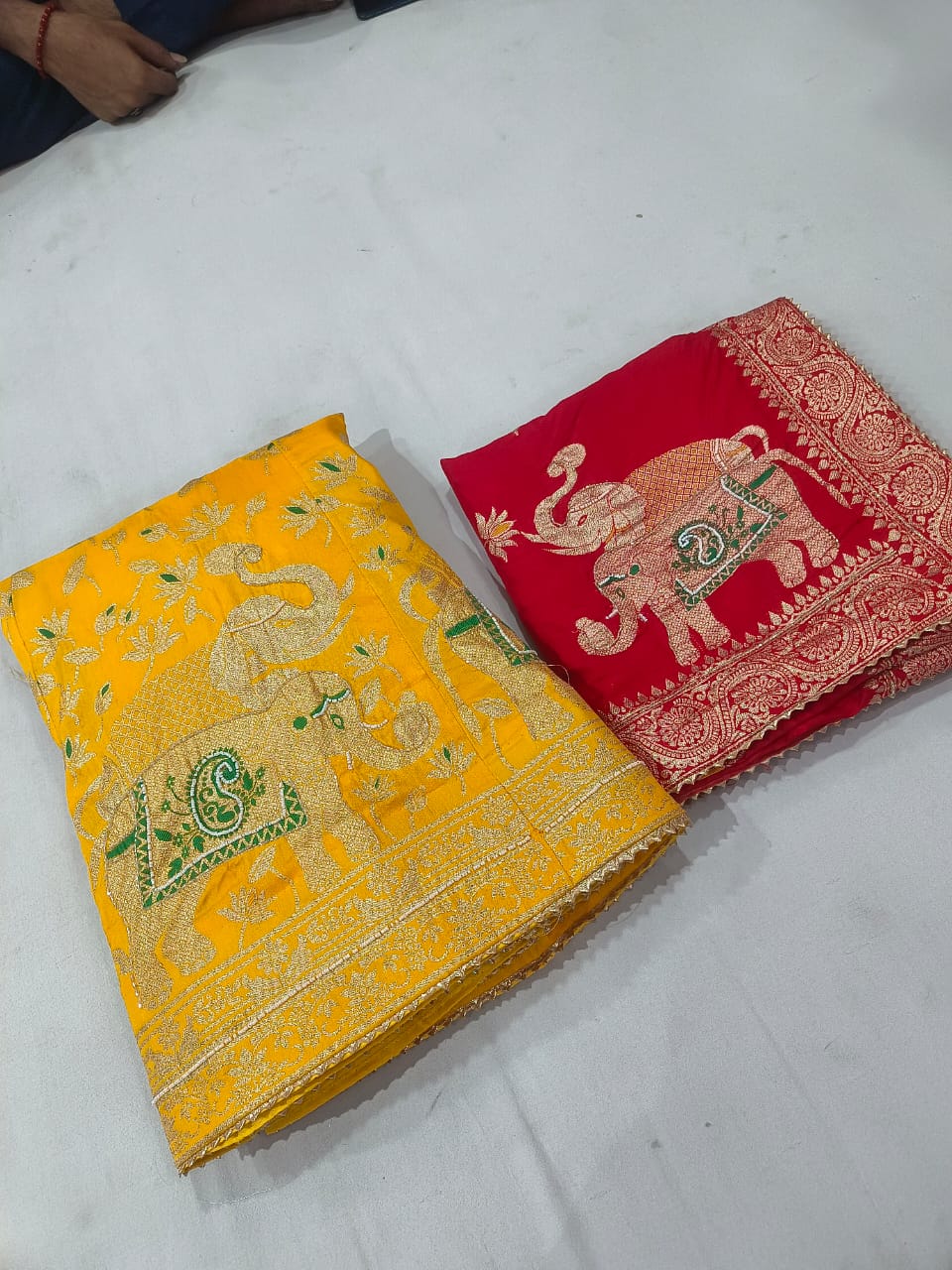Kayatri New Nylon silk langha & Nylon  silk Duptta  Fancy hand work gota pati work