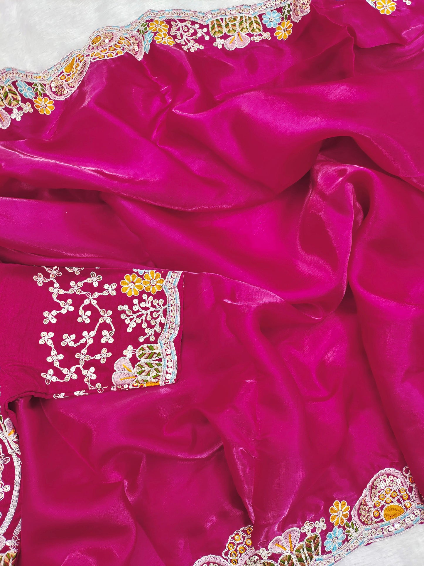 Kayatri New  Premium Jimmy Cho With Heavy Embroidery Threads Saree
