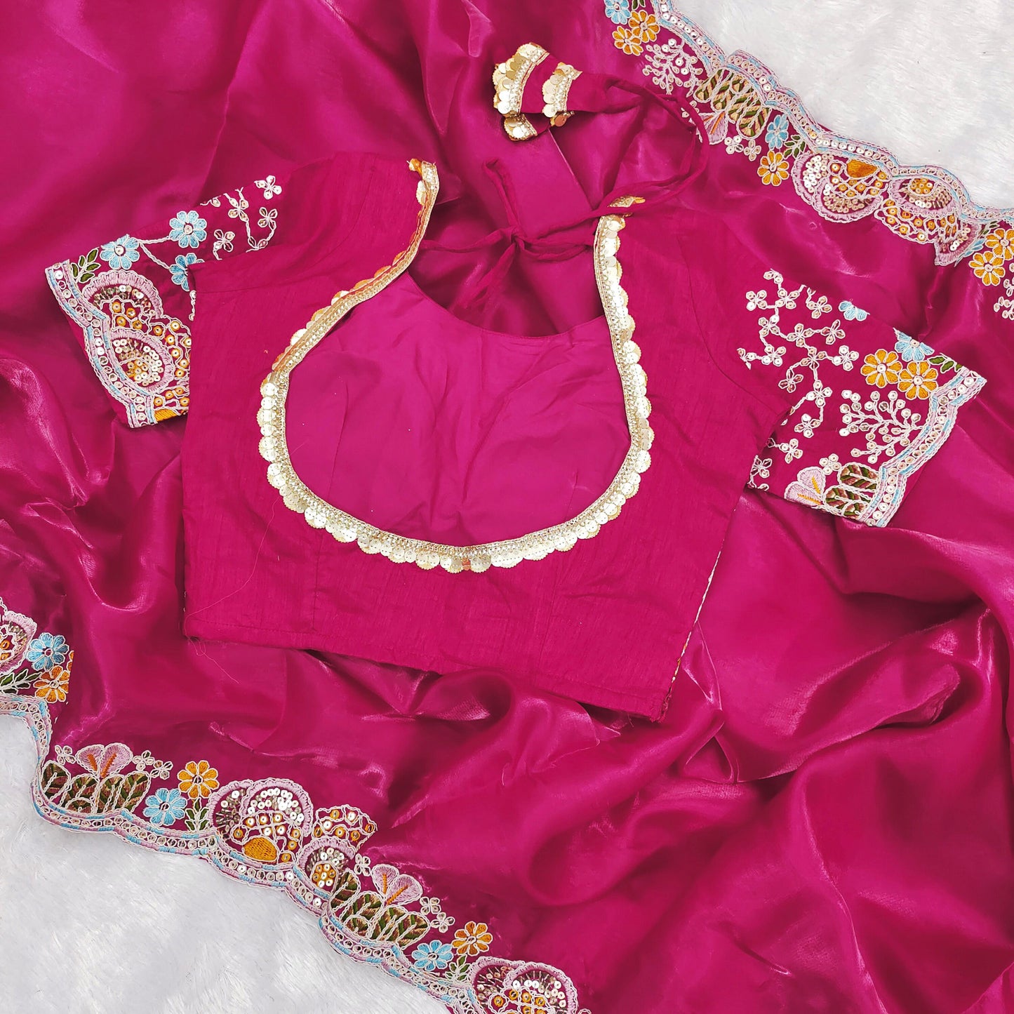 Kayatri New  Premium Jimmy Cho With Heavy Embroidery Threads Saree