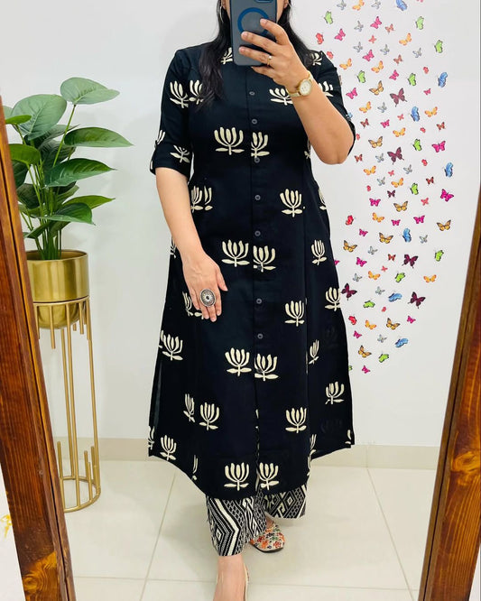Kayatri New Launching Designer Co-Ords set in Aline kurti pattern paired with Ankle length pant