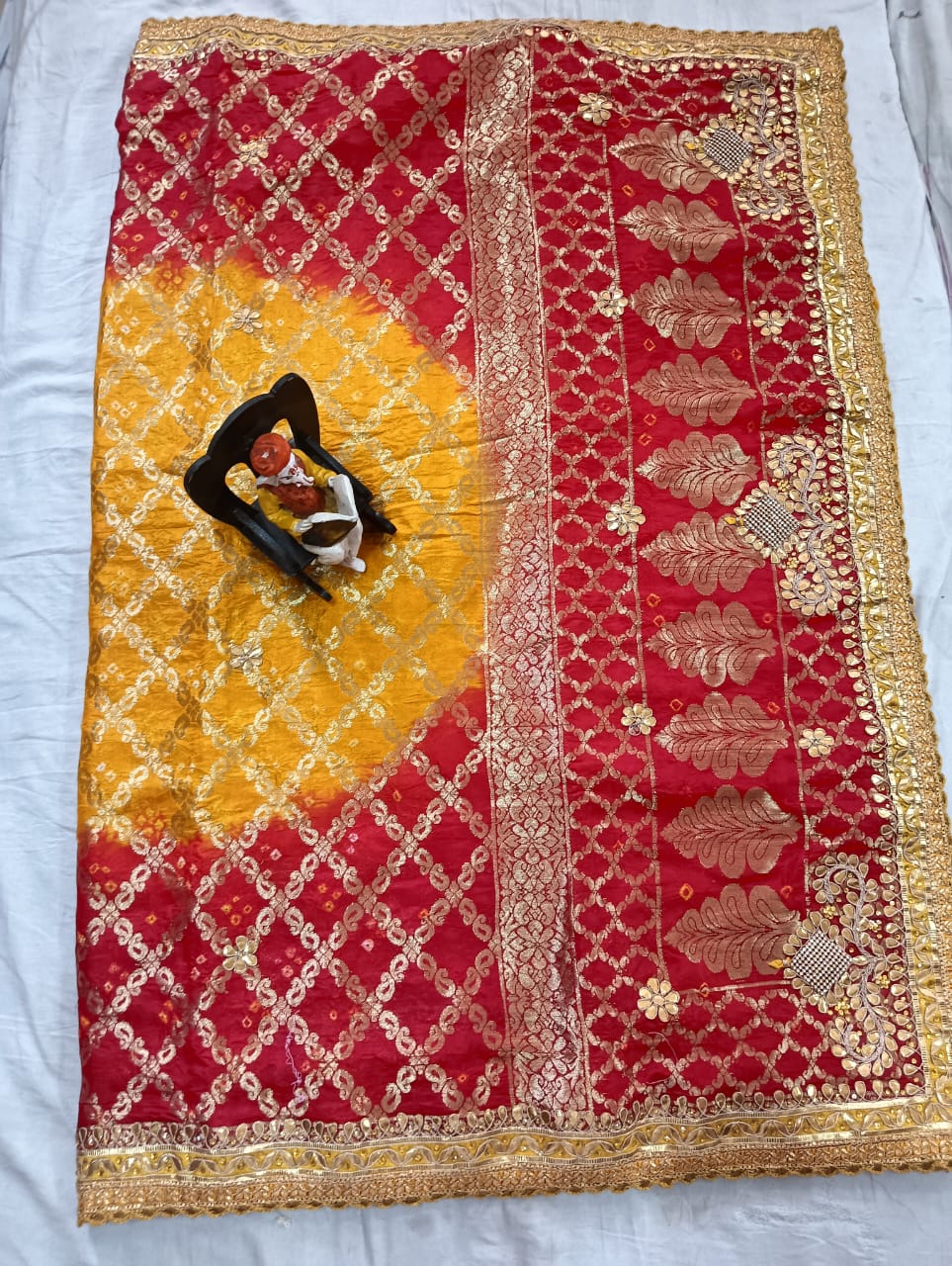 Kayatri New Fabric Pyour jorjett C*C Lahriya modhra print saree