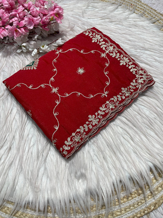 Kayatri New Beautiful C Pallu WithThread multi Embroidery Sequence Coding work saree