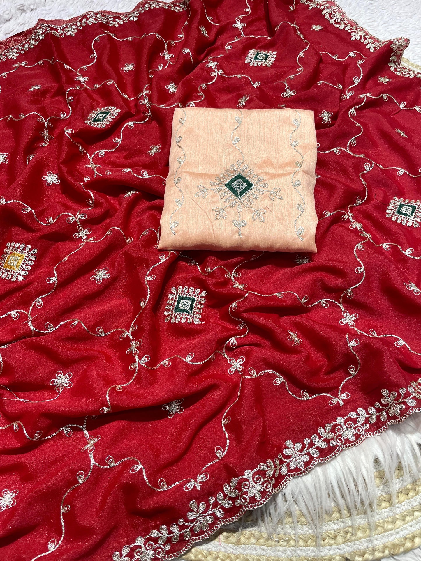 Kayatri New Beautiful C Pallu WithThread multi Embroidery Sequence Coding work saree