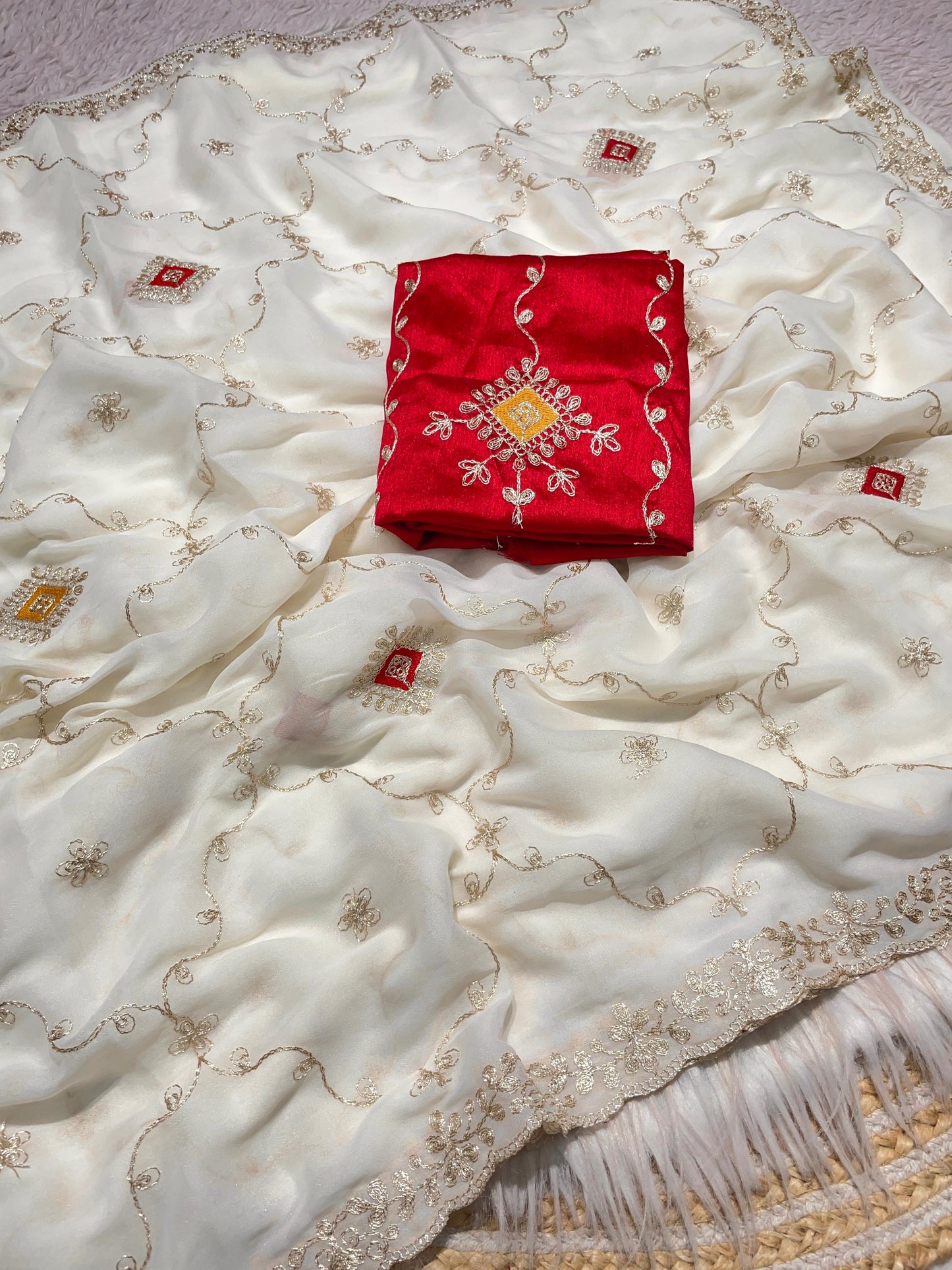 Kayatri New Beautiful C Pallu WithThread multi Embroidery Sequence Coding work saree