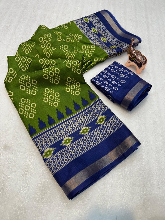 Kayatri New SEMI MUL MUL COTTON SAREE WITH BEAUTIFUL NEW PRINTS ALL OVER SAREE