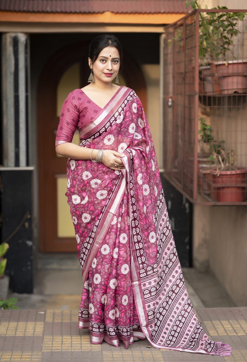 Kayatri New soft kota doria saree with zari pattu border and tassels on pallu saree