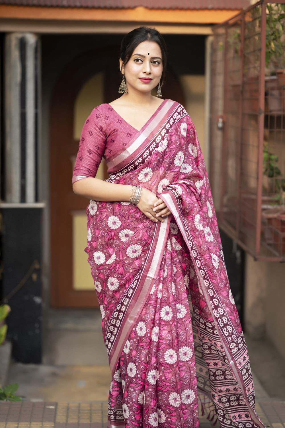 Kayatri New soft kota doria saree with zari pattu border and tassels on pallu saree