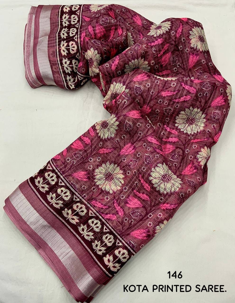 Kayatri New soft kota doria saree with zari pattu border and tassels on pallu saree
