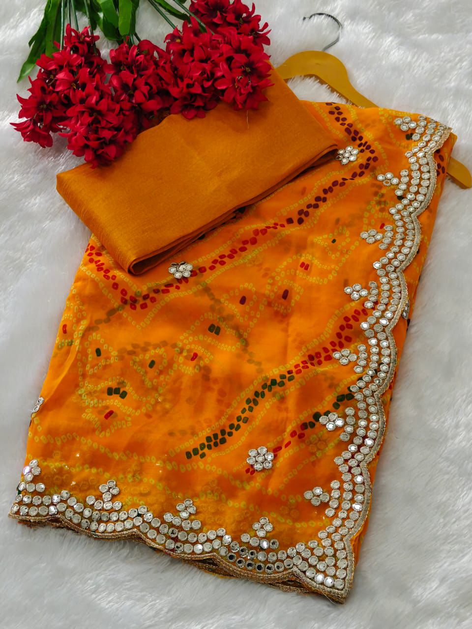 Kayatri New Georgette fabrics designer jari work with cut work  Banglori silk saree