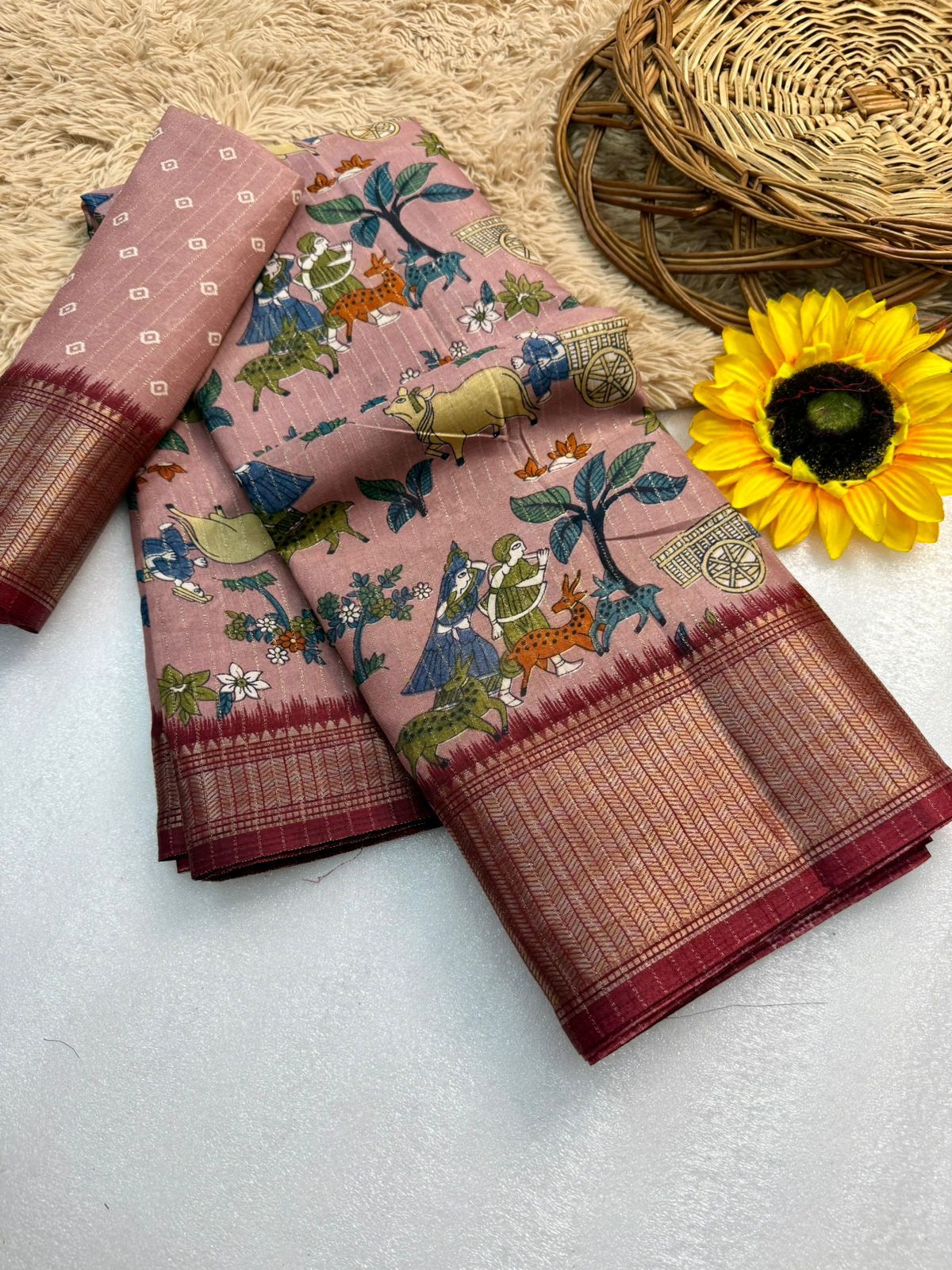 Kayatri New Dola silk with * in all over saree boder same as originall boder saree