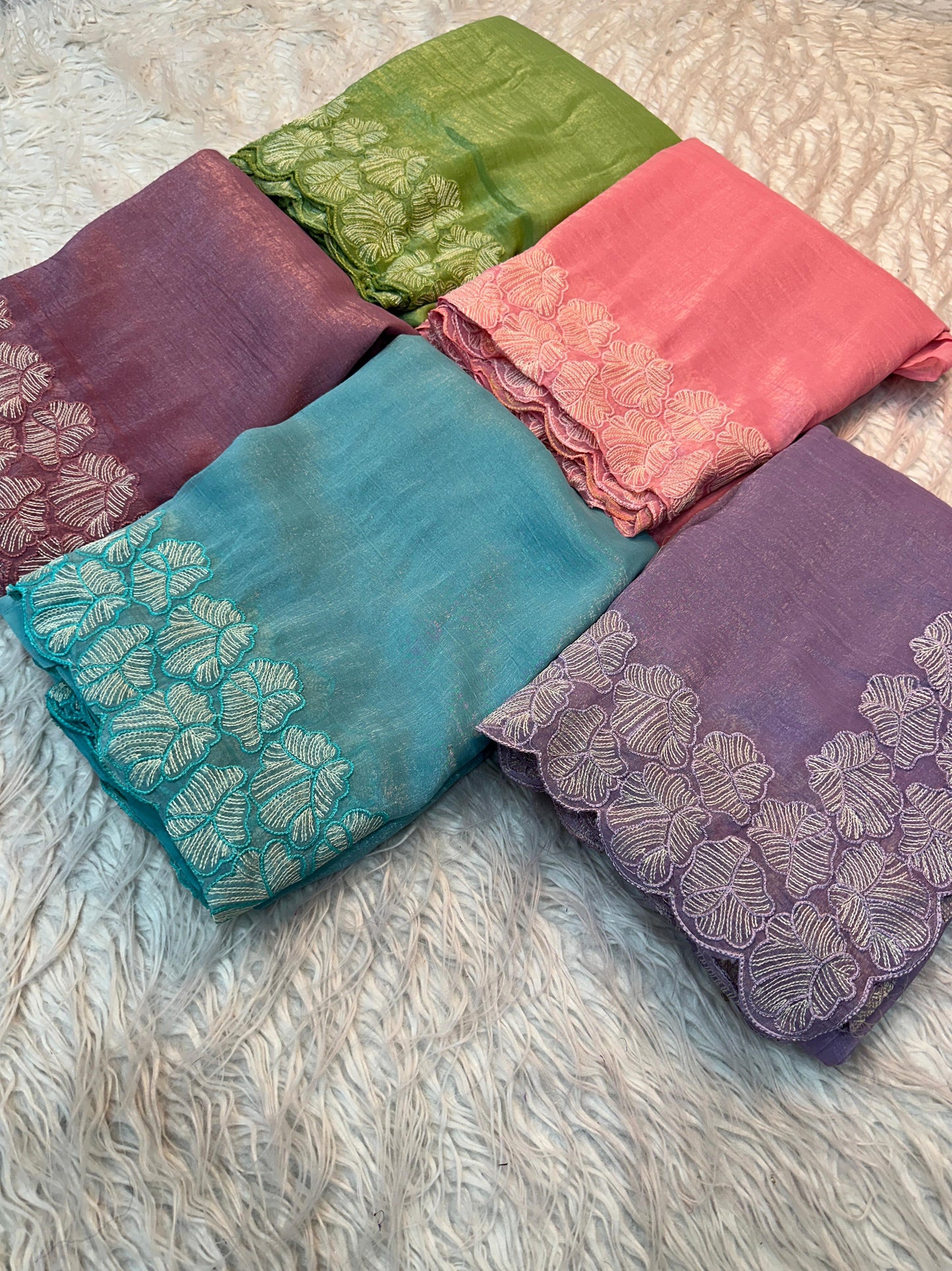Kayatri New  Soft crunchy  saree with beautiful embroidery white thread work design saree