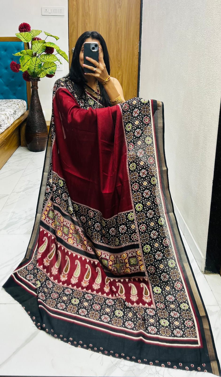 Kayatri New leriya with patola nd bandhani Original ekkat saree Pavitra collection Saree