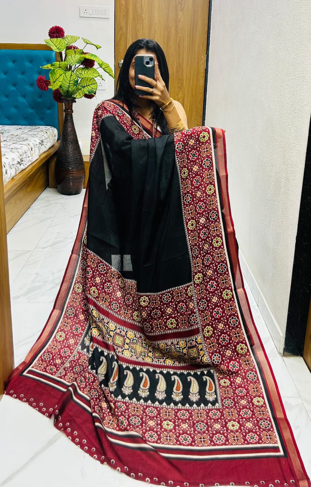 Kayatri New leriya with patola nd bandhani Original ekkat saree Pavitra collection Saree