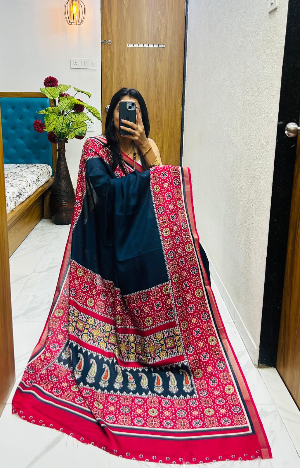 Kayatri New leriya with patola nd bandhani Original ekkat saree Pavitra collection Saree