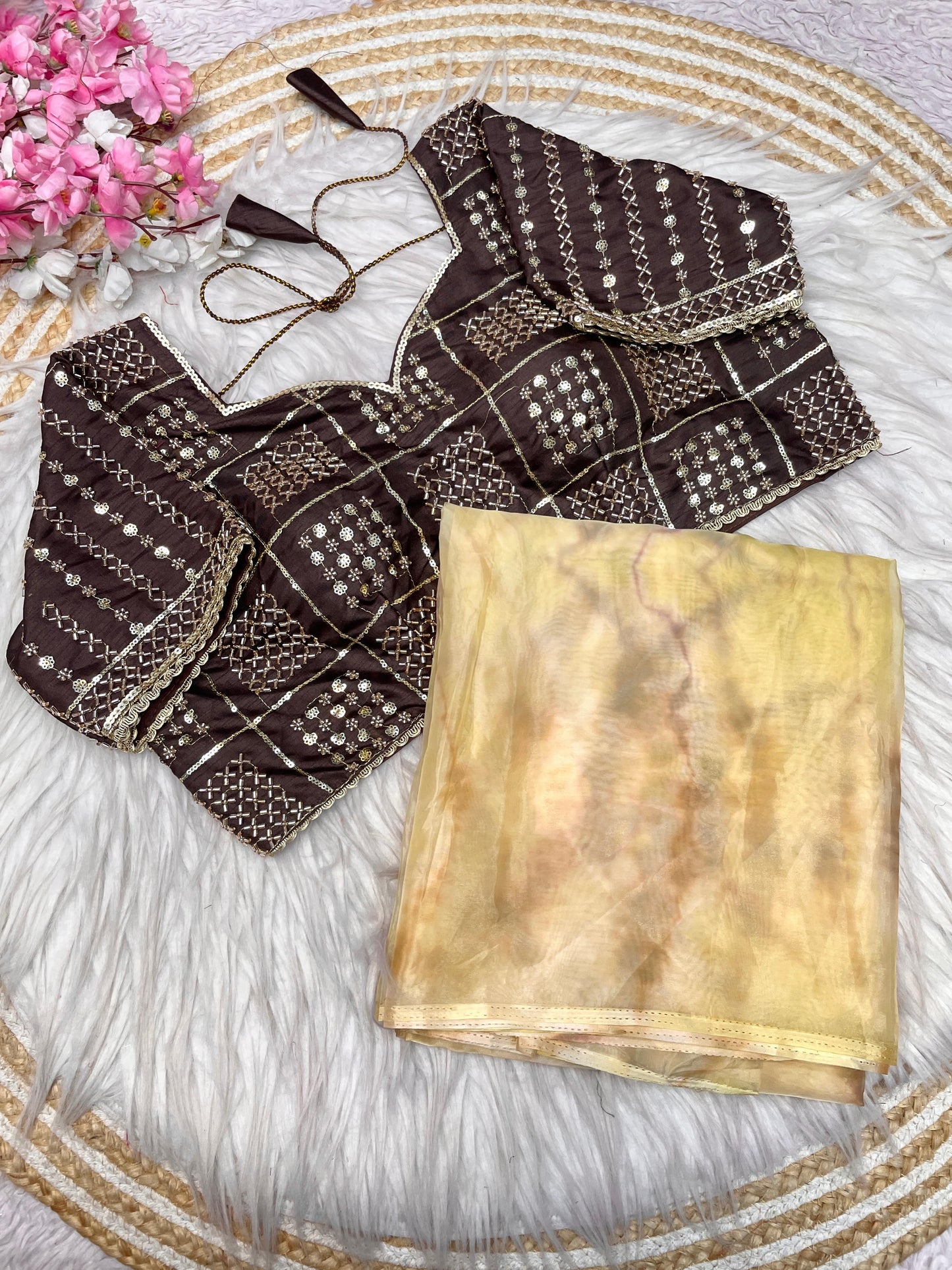 Kayatri New  Beautiful  Soft silk with discharge print Saree