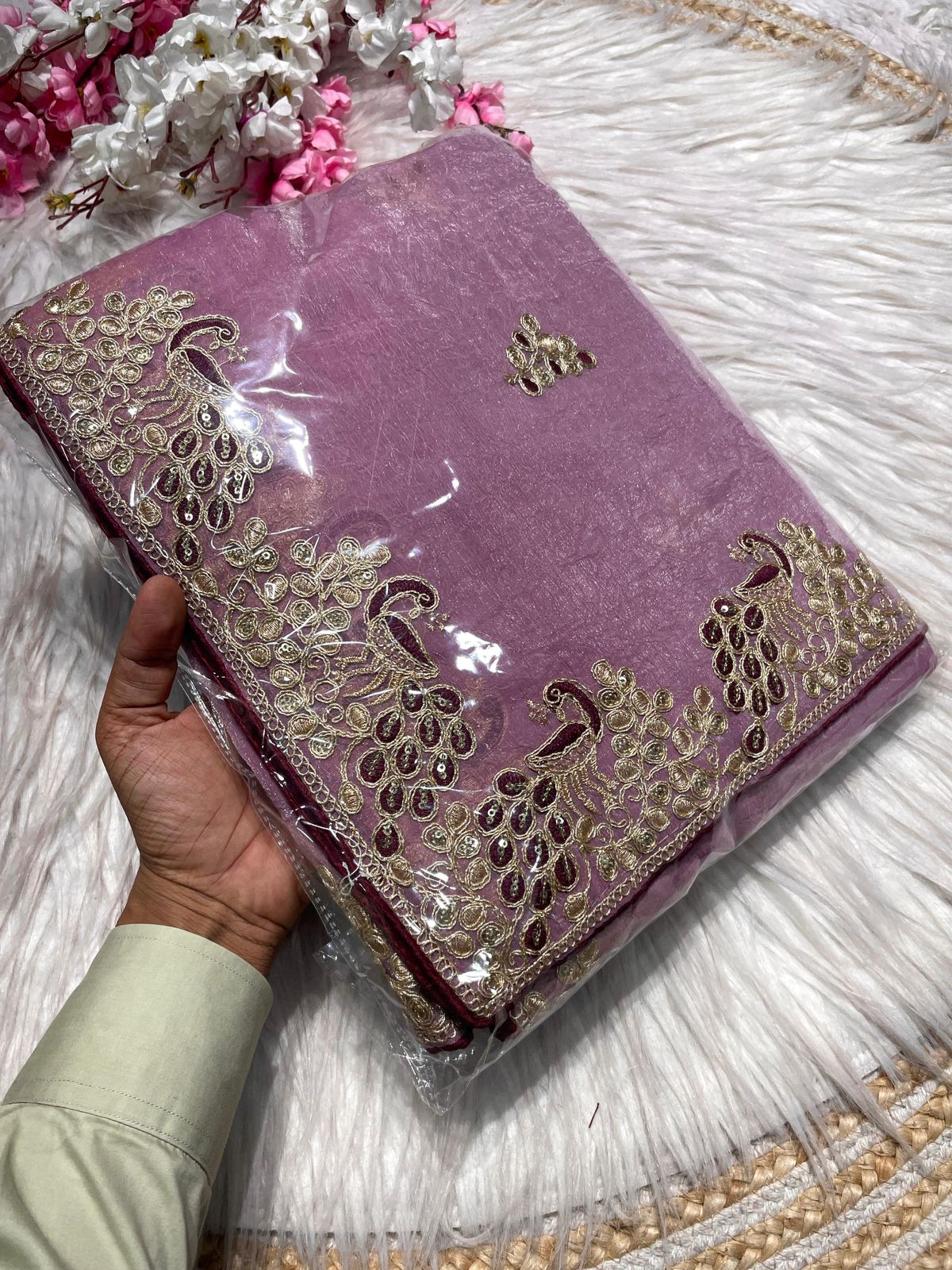 Kayatri New  C - pallu 3mm Sequence with coding Embroidery work saree