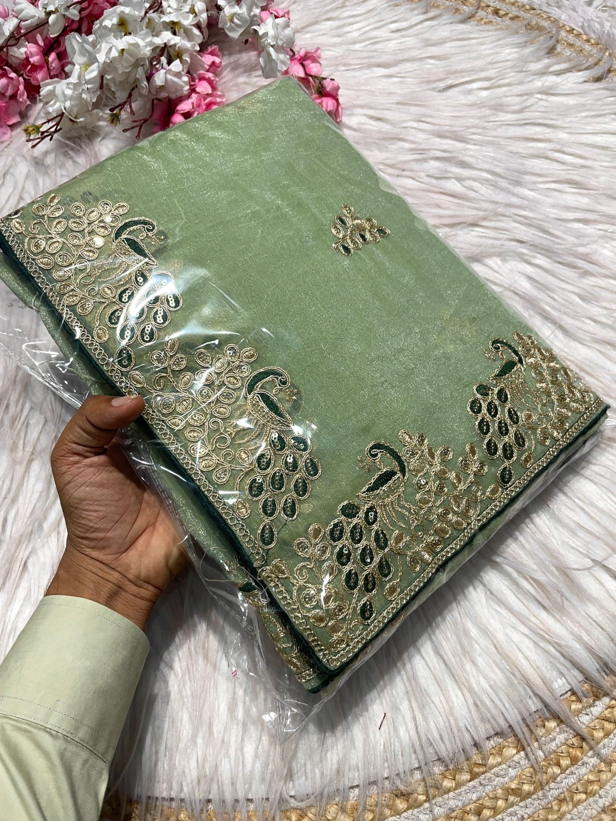 Kayatri New  C - pallu 3mm Sequence with coding Embroidery work saree