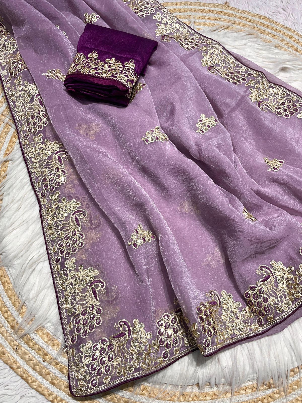 Kayatri New  C - pallu 3mm Sequence with coding Embroidery work saree