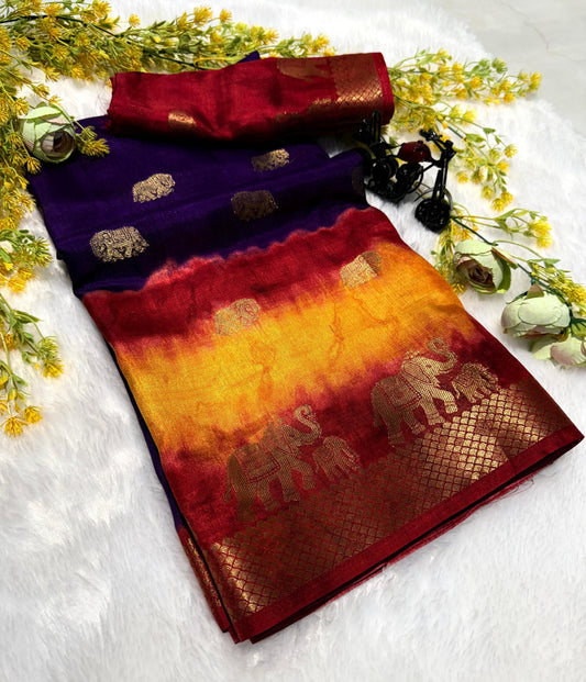 Kayatri New Pure Dola silk with jequrd boder same as originall boder Saree