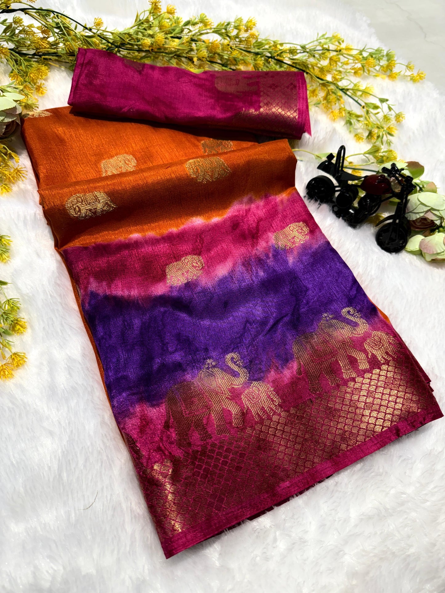 Kayatri New Pure Dola silk with jequrd boder same as originall boder Saree