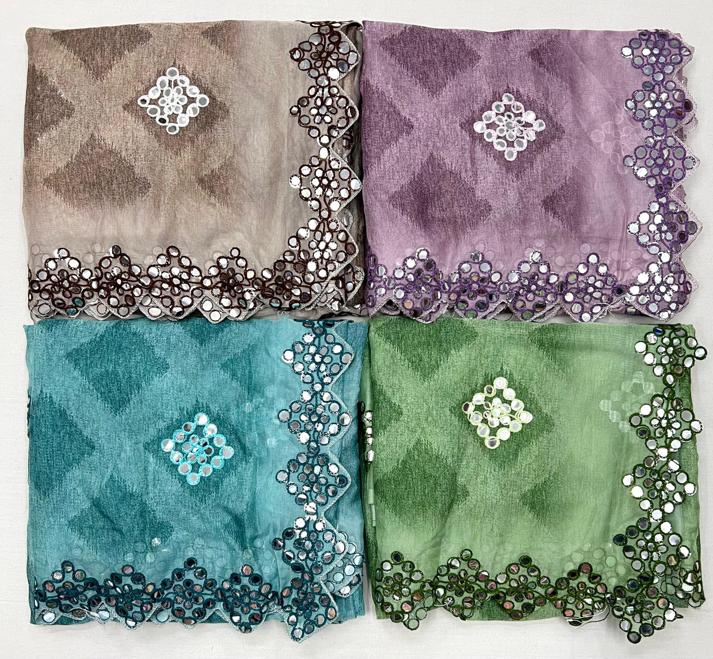 Kayatri New Soft pure Tebby silk with  Mirror work sarees