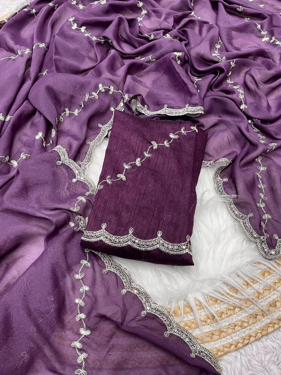 Kayatri New Blooming Chocolate With Beautiful Embroidery Sequence  Zari Work