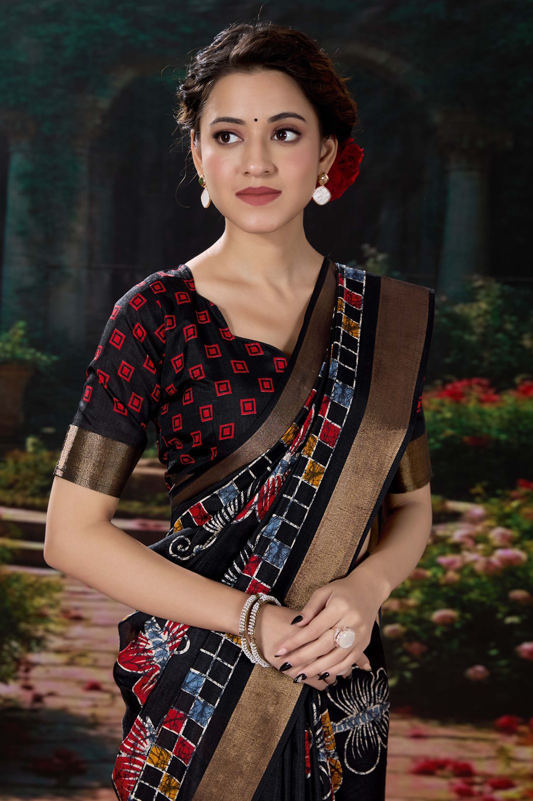 Kayatri New Soft cotton crape saree with zari pattu woven border saree